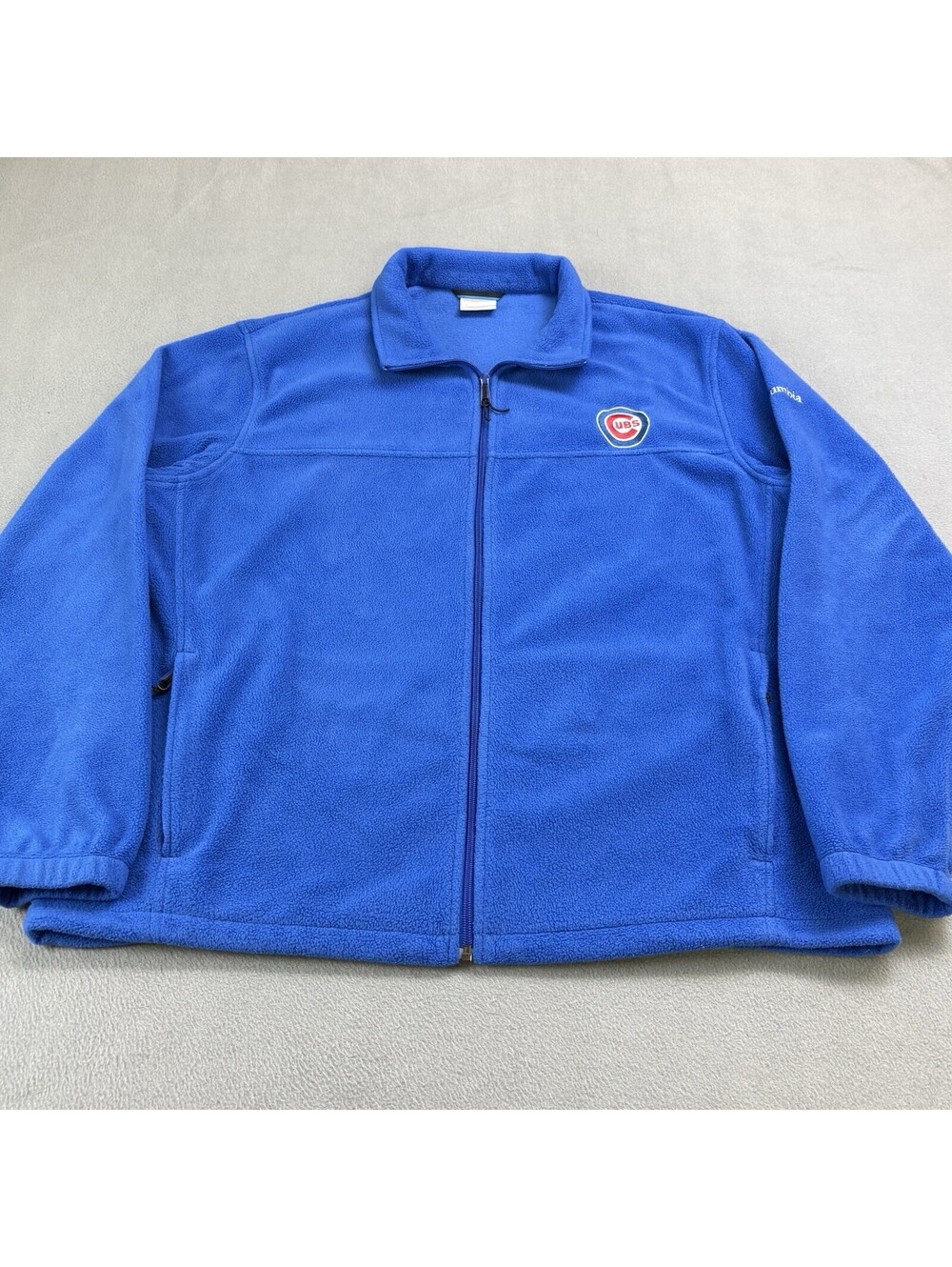 Chicago Cubs Columbia Fleece Zip Up Size XL Blue
